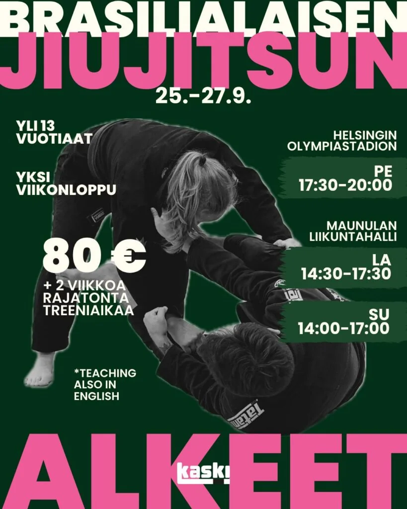 Adults Brazilian Jiujitsu course at Kaski Kamppailu